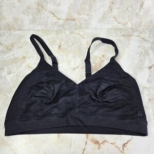Tommy John Black Second Skin Triangle Bralette size 2XL D-DD/D-E
